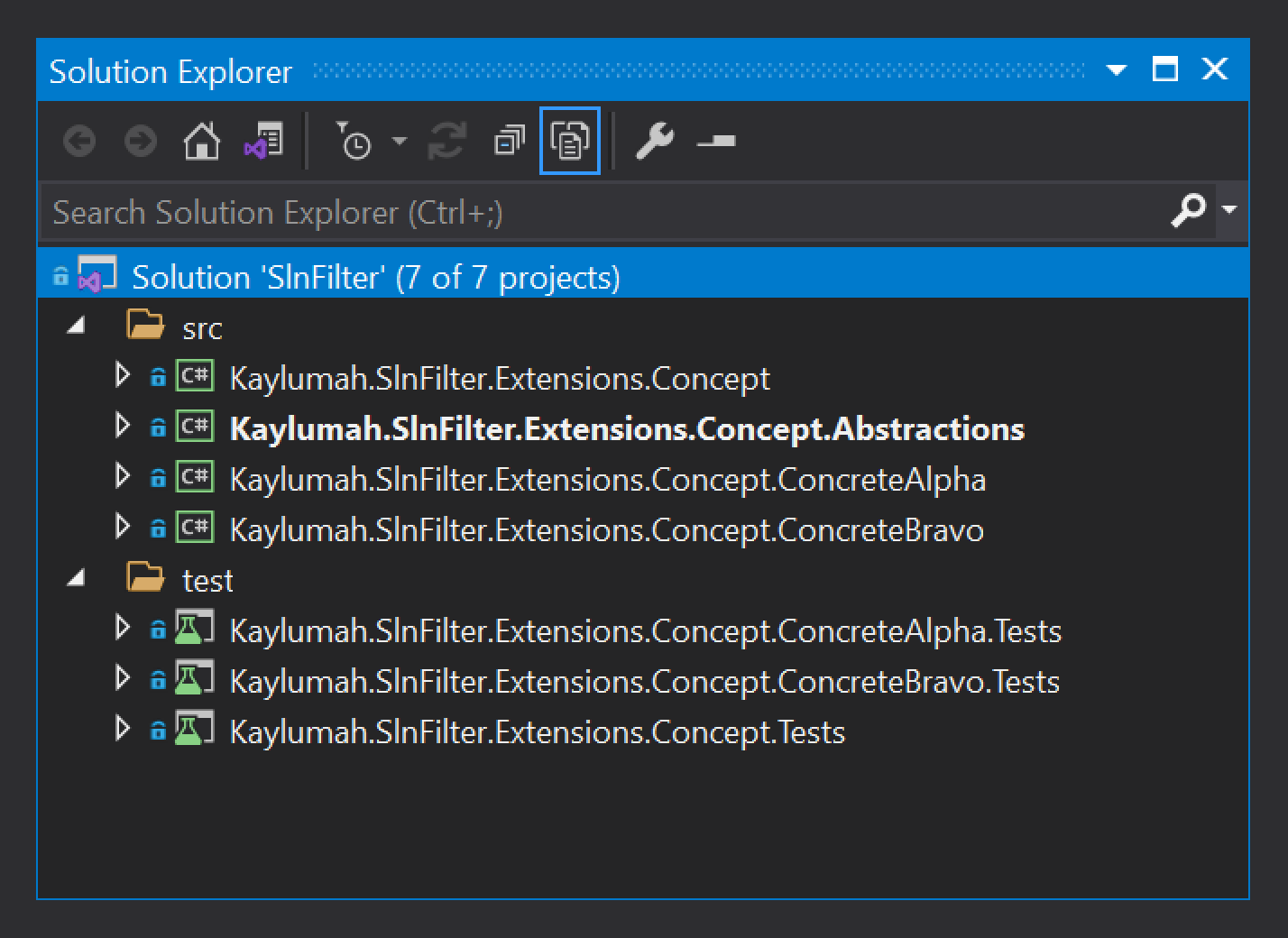 Visual Studio 2019 - Solution all projects loaded